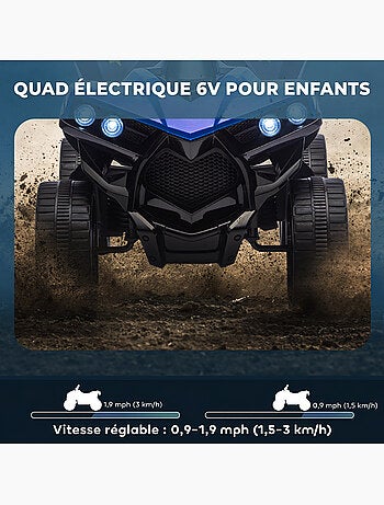 Quad électrique enfant 6v musique et phares bleu