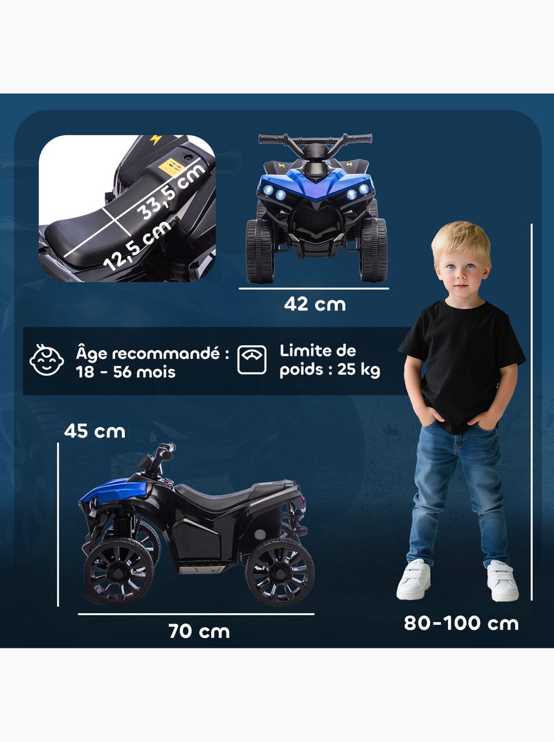 Quad électrique enfant 6v musique et phares bleu Bleu Bleu - Kiabi