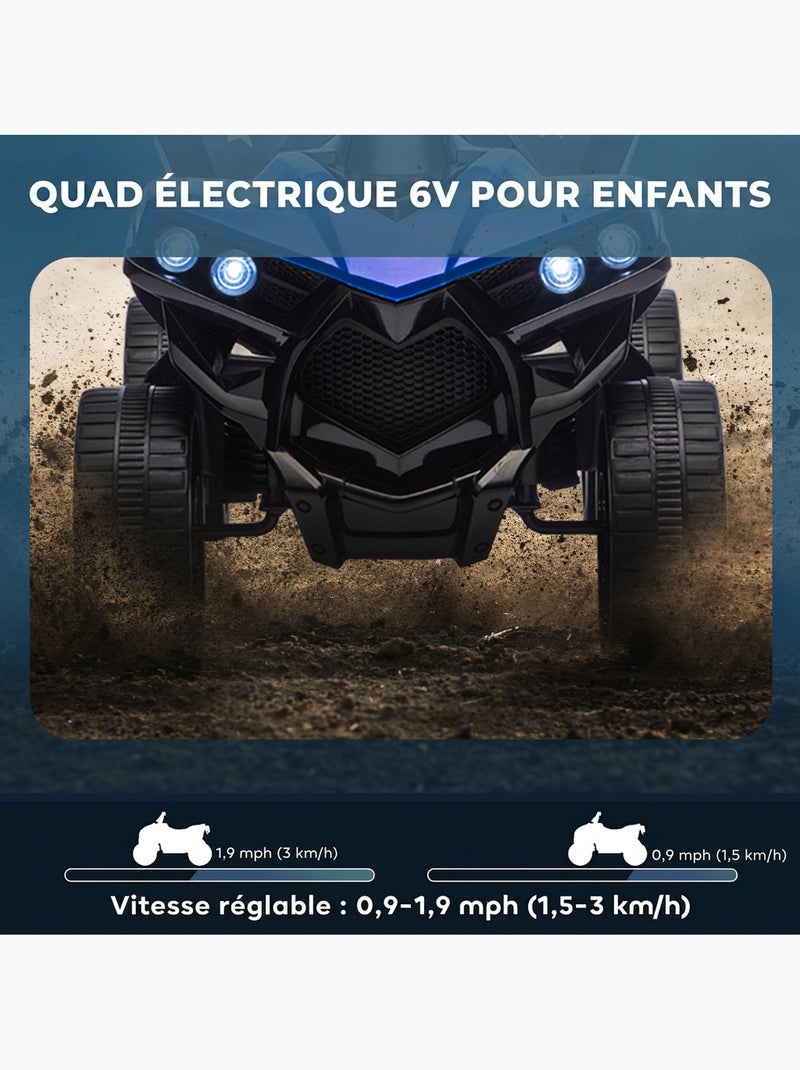 Quad électrique enfant 6v musique et phares bleu Bleu Bleu - Kiabi