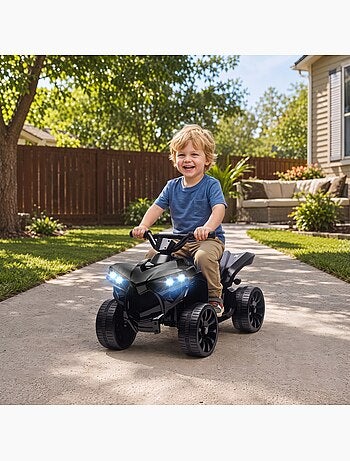 Quad électrique enfant 6v musique et phares métal et pp noir