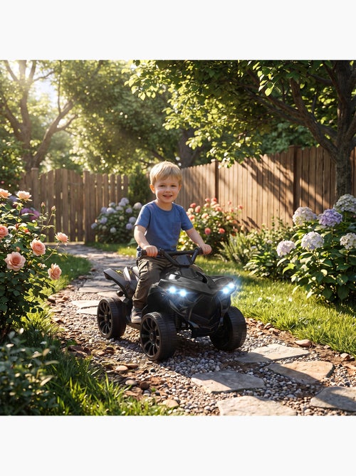 Quad électrique enfant 6v musique et phares métal et pp noir - Kiabi