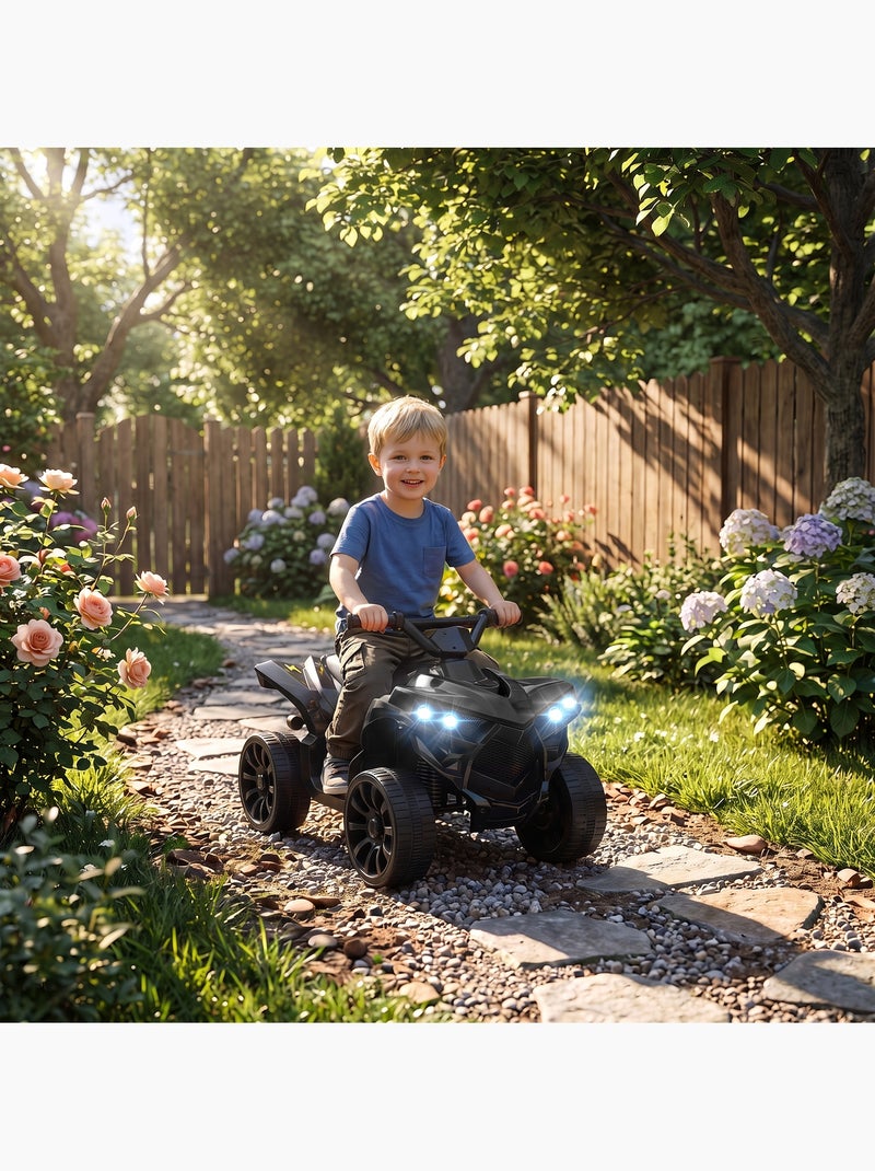 Quad électrique enfant 6v musique et phares métal et pp noir Noir - Kiabi