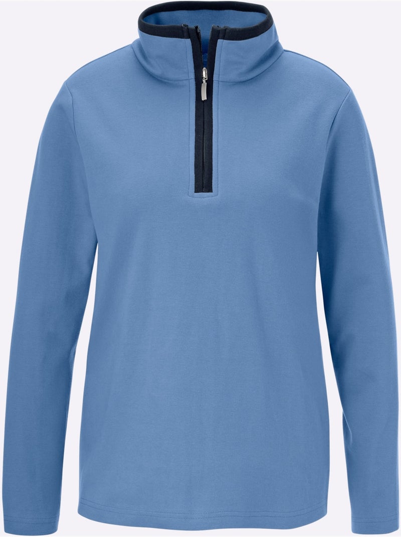 Qualité Sweatshirt Agréable - Taille Standard - Moda Vilona Bleu - Kiabi