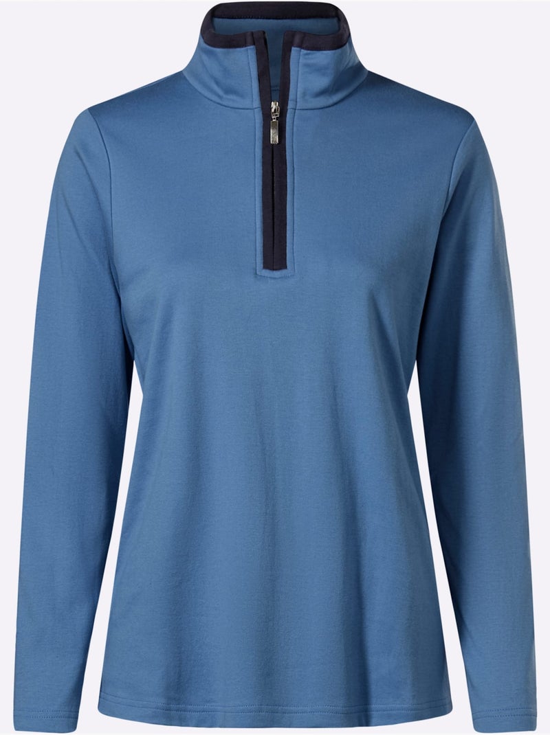 Qualité Sweatshirt Agréable - Taille Standard - Moda Vilona Bleu - Kiabi