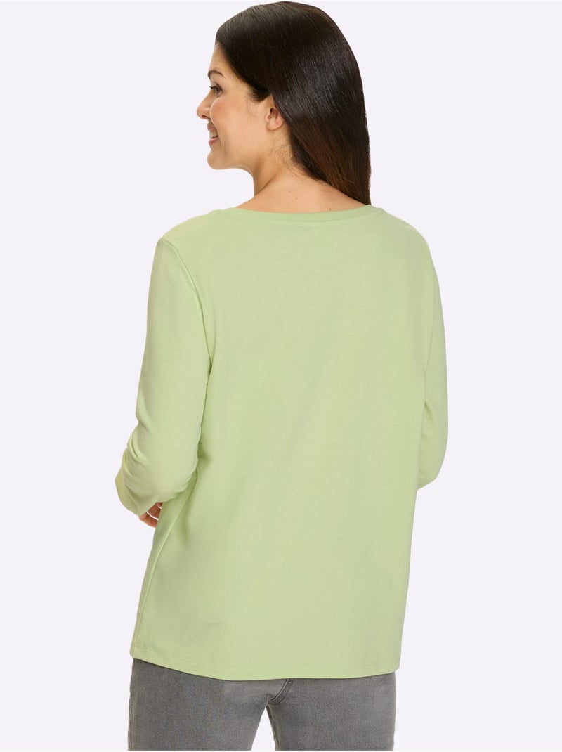 Qualité Sweatshirt Agréable - Taille Standard - Moda Vilona Pistache - Kiabi