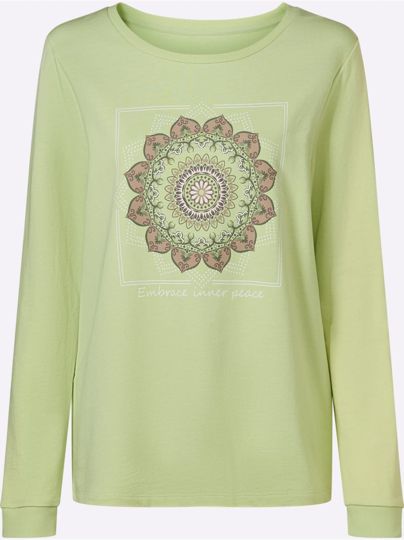 Qualité Sweatshirt Agréable - Taille Standard - Moda Vilona Pistache - Kiabi