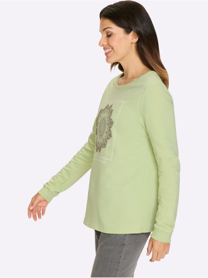 Qualité Sweatshirt Agréable - Taille Standard - Moda Vilona Pistache - Kiabi