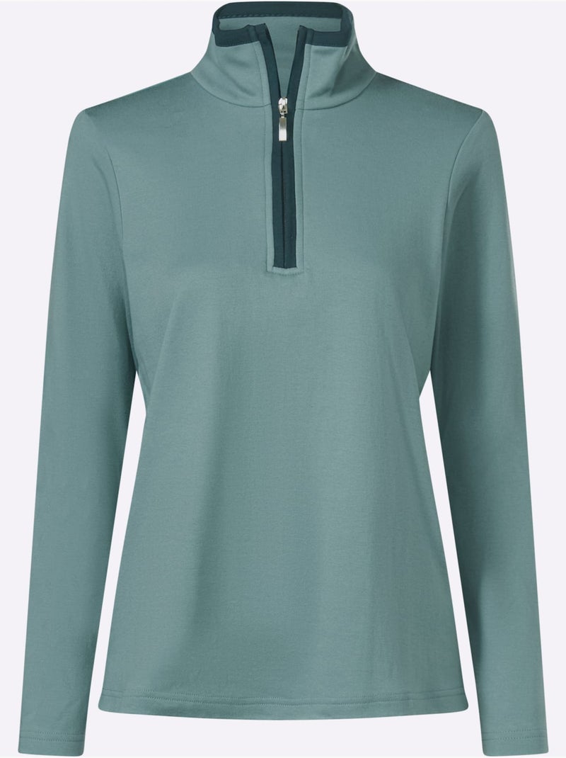 Qualité Sweatshirt Agréable - Taille Standard - Moda Vilona Vert jade - Kiabi