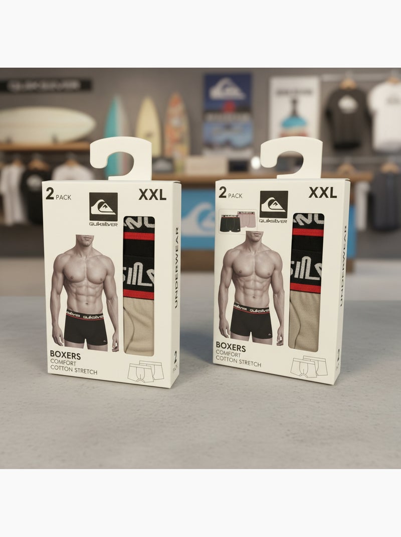Quiksilver licence officielle boxers homme pack de 4 coffret cadeau Gris Noir - Kiabi