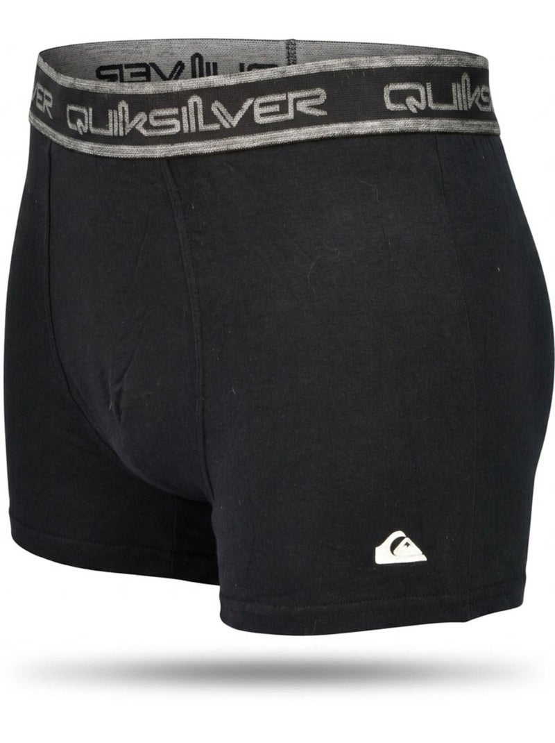 Quiksilver – Pack 2 Boxers Homme Confort Coton Stretch Noir Gris - Kiabi