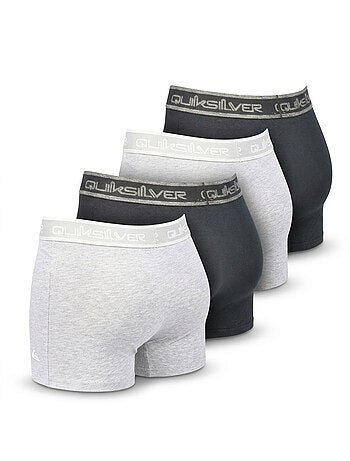 Quiksilver – Pack 4 Boxers Homme Confort Coton Stretch