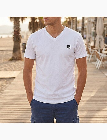 Quiksilver Pack de 2 T Shirts Homme 100% Coton Col Rond ou Col V