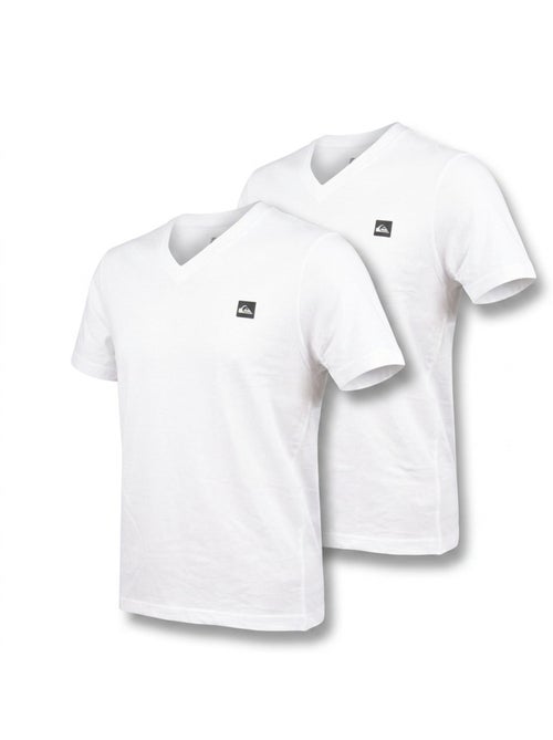 Quiksilver Pack de 2 T Shirts Homme 100% Coton Col Rond ou Col V - Kiabi Quiksilver Pack de 2 T Shirts Homme 100% Coton Col Rond ou Col V - Kiabi