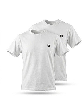 Quiksilver Pack de 2 T Shirts Homme 100% Coton Col Rond ou Col V