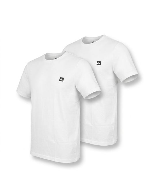 Quiksilver Pack de 2 T Shirts Homme 100% Coton Col Rond ou Col V - Kiabi