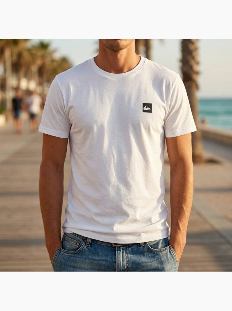 Quiksilver Pack de 2 T Shirts Homme 100% Coton Col Rond ou Col V Blanc - Kiabi