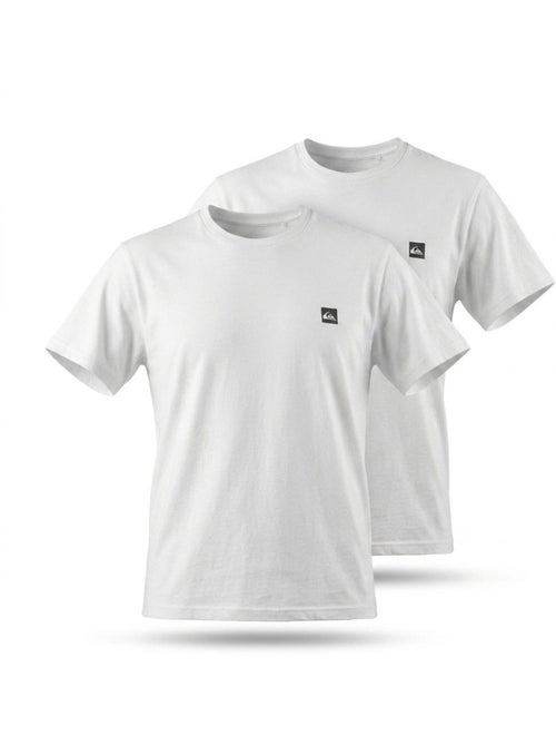 Quiksilver Pack de 2 T Shirts Homme 100% Coton Col Rond ou Col V - Kiabi