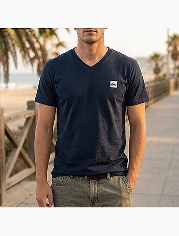 Quiksilver Pack de 2 T Shirts Homme 100% Coton Col Rond ou Col V