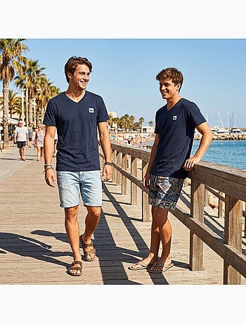 Quiksilver Pack de 2 T Shirts Homme 100% Coton Col Rond ou Col V