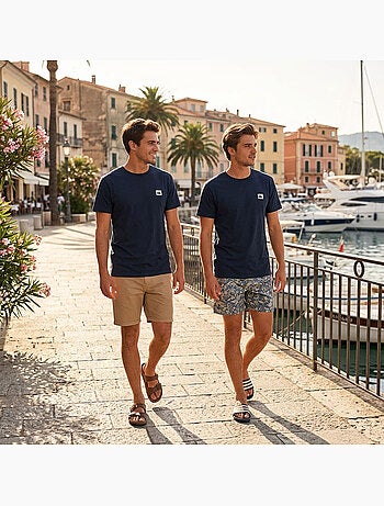 Quiksilver Pack de 2 T Shirts Homme 100% Coton Col Rond ou Col V