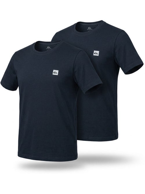 Quiksilver Pack de 2 T Shirts Homme 100% Coton Col Rond ou Col V - Kiabi