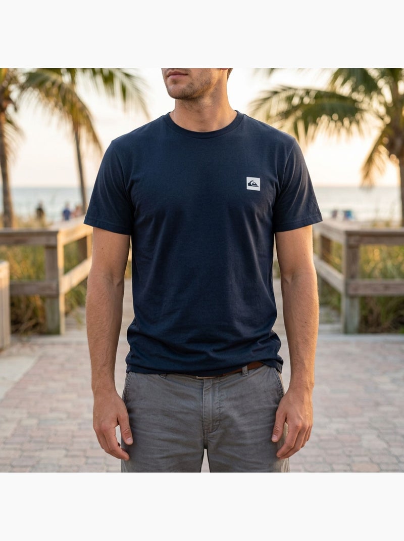 Quiksilver Pack de 2 T Shirts Homme 100% Coton Col Rond ou Col V Bleu marine - Kiabi