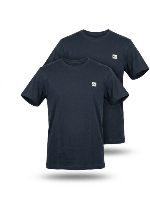 Quiksilver Pack de 2 T Shirts Homme 100% Coton Col Rond ou Col V - Kiabi