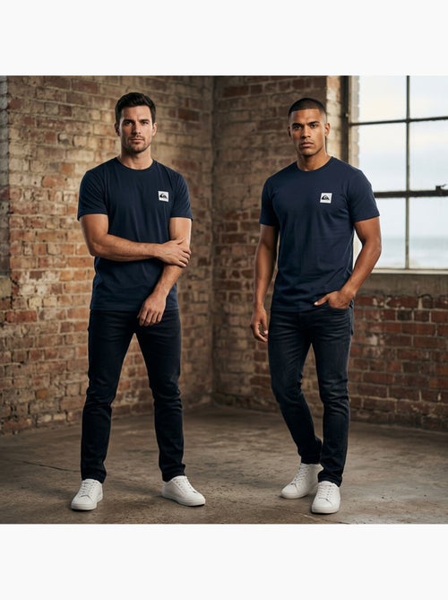 Quiksilver Pack de 2 T Shirts Homme 100% Coton Col Rond ou Col V - Kiabi