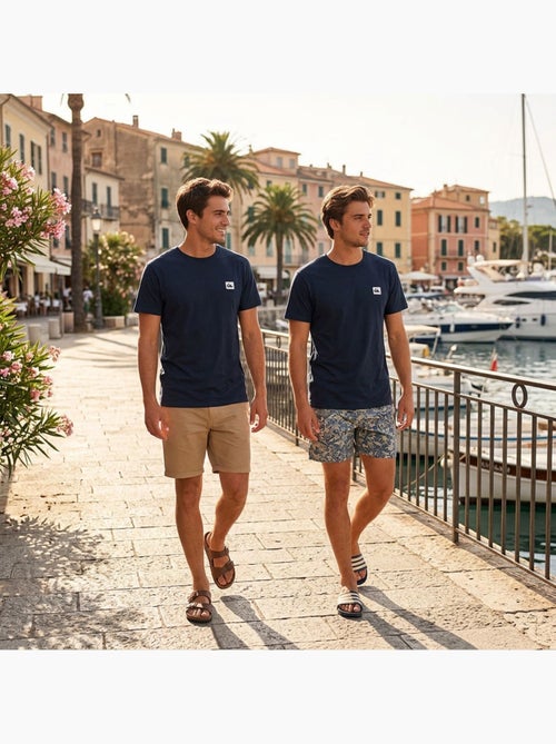Quiksilver Pack de 2 T Shirts Homme 100% Coton Col Rond ou Col V - Kiabi
