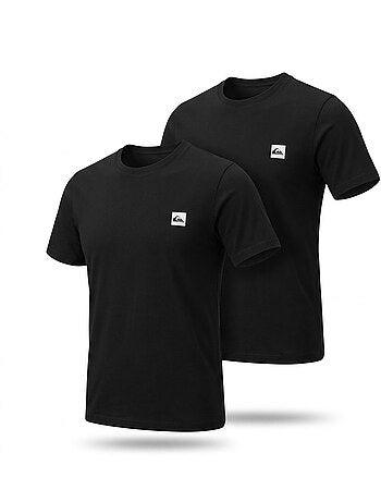 Quiksilver Pack de 2 T Shirts Homme 100% Coton Col Rond ou Col V