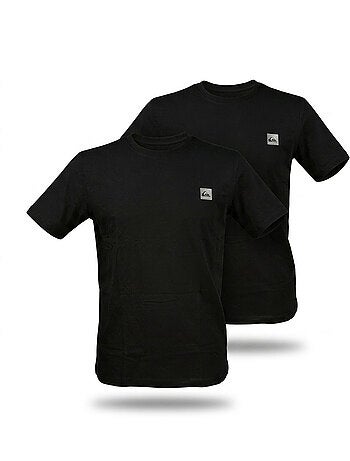 Quiksilver Pack de 2 T Shirts Homme 100% Coton Col Rond ou Col V