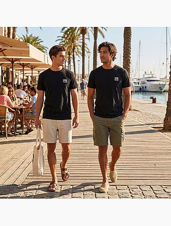 Quiksilver Pack de 2 T Shirts Homme 100% Coton Col Rond ou Col V