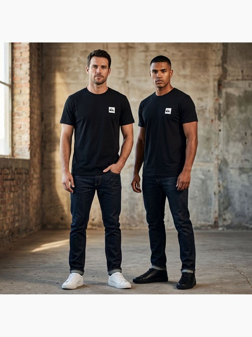 Quiksilver Pack de 2 T Shirts Homme 100% Coton Col Rond ou Col V - Kiabi