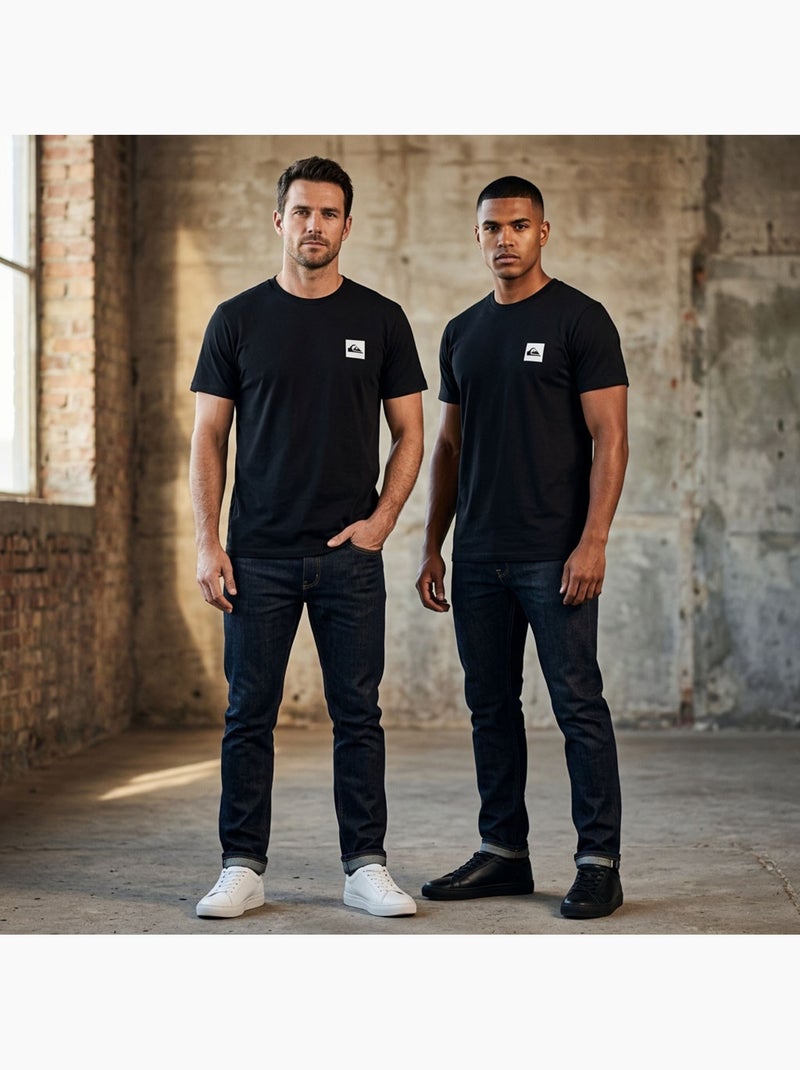 Quiksilver Pack de 2 T Shirts Homme 100% Coton Col Rond ou Col V Noir - Kiabi