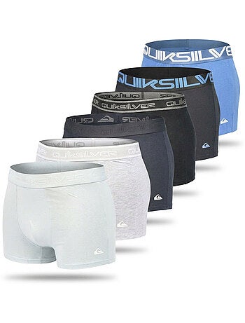 Quiksilver Pack de 6 Boxers Homme Coton Stretch Logo