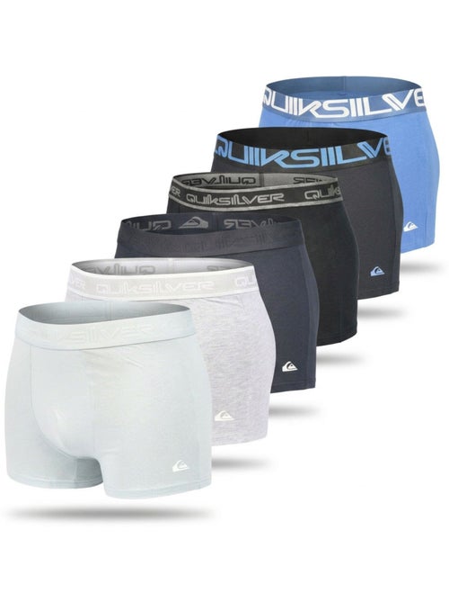 Quiksilver Pack de 6 Boxers Homme Coton Stretch Logo - Kiabi Quiksilver Pack de 6 Boxers Homme Coton Stretch Logo - Kiabi