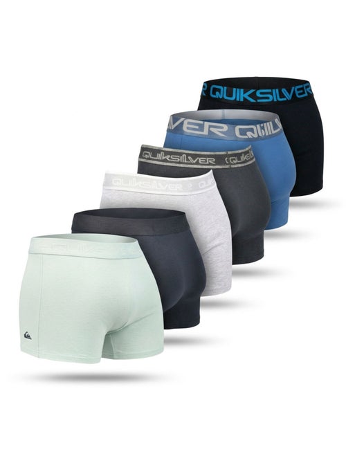 Quiksilver Pack de 6 Boxers Homme Coton Stretch Logo - Kiabi Quiksilver Pack de 6 Boxers Homme Coton Stretch Logo - Kiabi