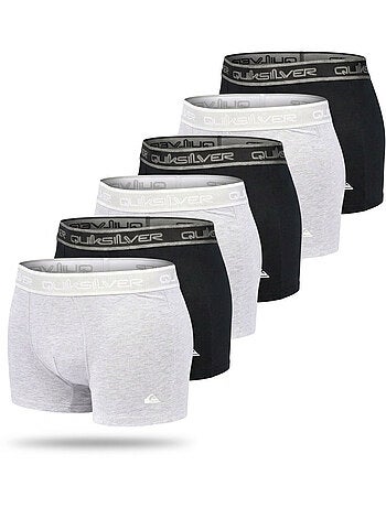 Quiksilver Pack de 6 Boxers Homme Coton Stretch Logo