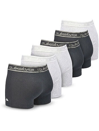 Quiksilver Pack de 6 Boxers Homme Coton Stretch Logo