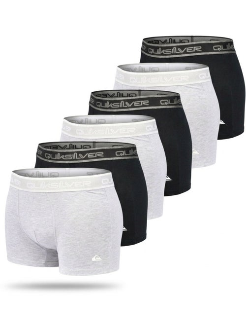 Quiksilver Pack de 6 Boxers Homme Coton Stretch Logo - Kiabi Quiksilver Pack de 6 Boxers Homme Coton Stretch Logo - Kiabi