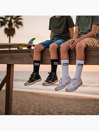 Quiksilver Pack de Chaussettes Enfant Crew Lot 6 Paires Sport Cushioned