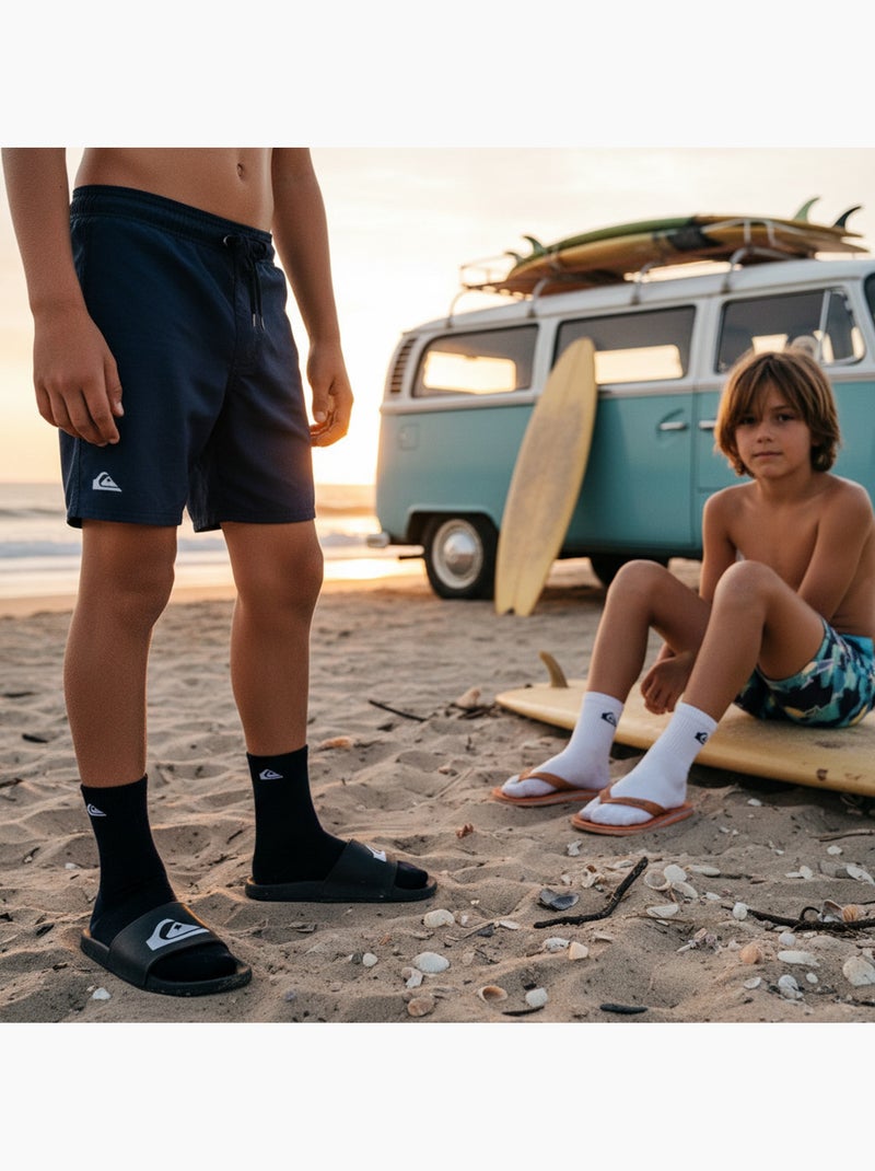 Quiksilver Pack de Chaussettes Enfant QUARTER  Lot 6 Paires Sport Blanc Noir - Kiabi