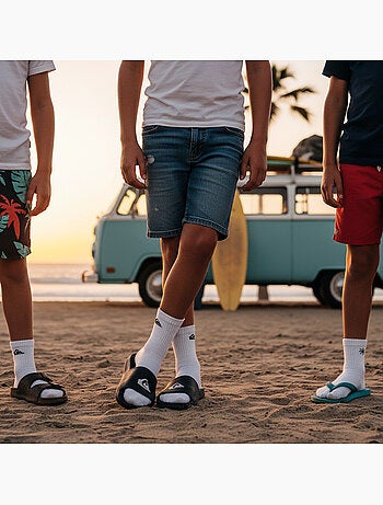 Quiksilver Pack de Chaussettes Enfant QUARTER Lot 6 Paires Sport