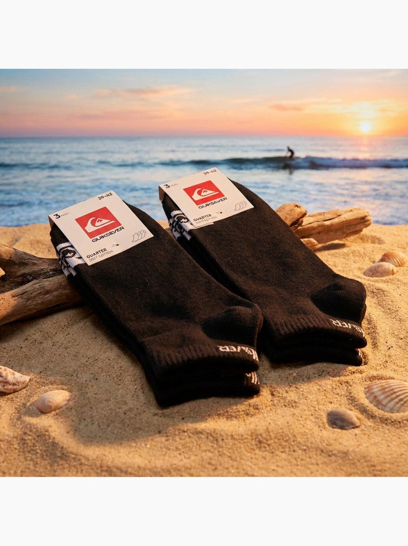 Quiksilver Pack de Chaussettes Enfant QUARTER  Lot 6 Paires Sport Noir - Kiabi