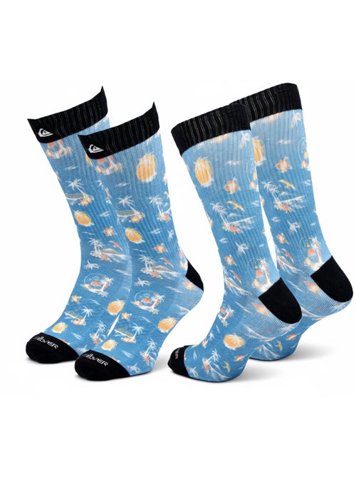 Quiksilver Pack de Chaussettes Homme Crew LONG Lifestyle Pack de 2 Paires - Kiabi