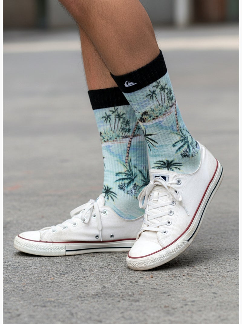 Quiksilver Pack de Chaussettes Homme Crew LONG Lifestyle Pack de 2 Paires Vert - Kiabi