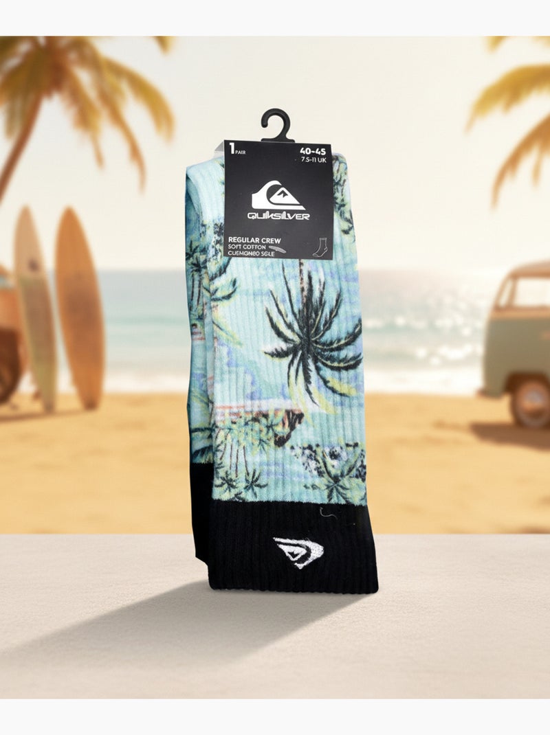 Quiksilver Pack de Chaussettes Homme Crew LONG Lifestyle Pack de 2 Paires Vert - Kiabi