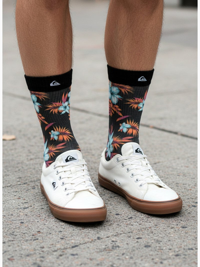 Quiksilver Pack de Chaussettes Homme Crew LONG Lifestyle Pack de 4 Paires Bleu Bleu marine Noir - Kiabi