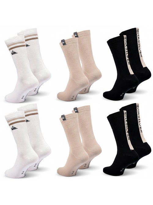 Quiksilver Pack de Chaussettes Homme Crew  Lot 6 Paires Regular Lifestyle - Kiabi