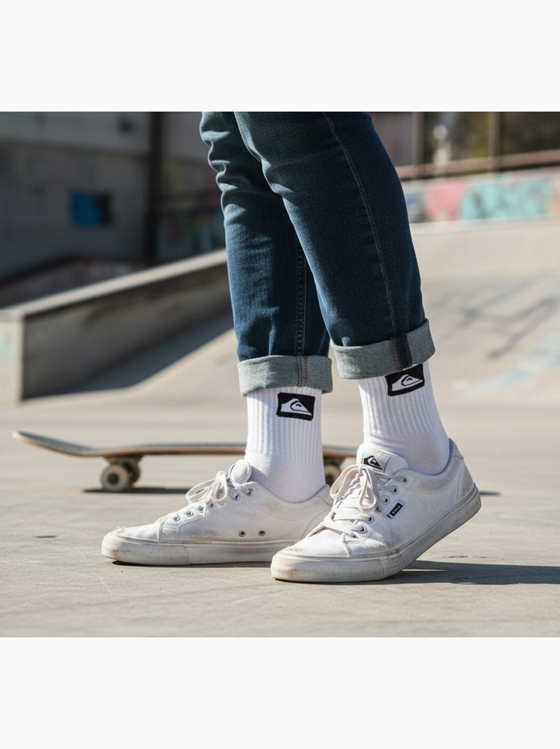 Quiksilver Pack de Chaussettes Homme Crew  Lot 6 Paires Regular Lifestyle Blanc / Noir / Vert - Kiabi